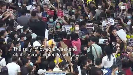 Sea of black at Hong Kong airport protest