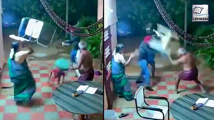 Elderly Couple Bravely Fought Against Armed Robbers With Slippers & Chairs