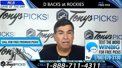 Diamondbacks Rockies MLB Pick 8/13/2019