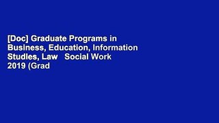 [Doc] Graduate Programs in Business, Education, Information Studies, Law   Social Work 2019 (Grad