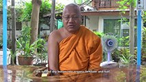 Eco-friendly Buddhist monks wear robes made from recycled plastic bottles in Thailand
