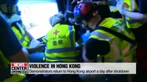 Hong Kong flights resume, but protestors return to airport