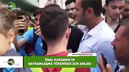 Ünal Karaman'ın bayramlaşma töreninde zor anları