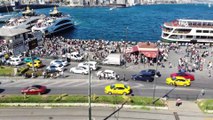 İstanbullular Eminönü iskelesine akın etti, yoğunluk havadan görüntülendi