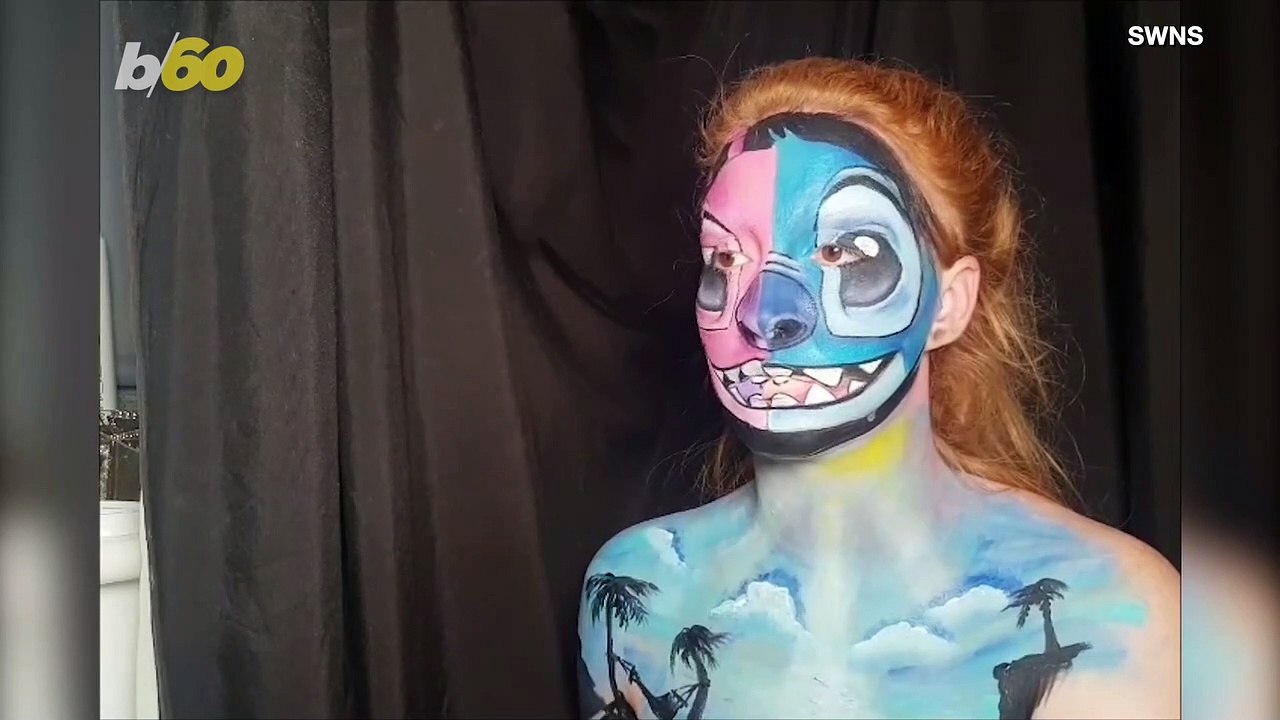Woman Makes Her Body A Cartoon Canvas; Painting Herself As Beloved Disney Characters!