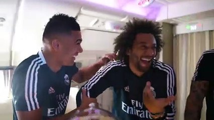 MARCELO, BALE, RAMOS and their teammates - FUNNY MOMENTS Emirates A380!