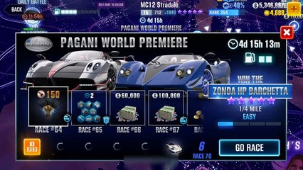 CSR Racing 2 | Events |Pagani World Premiere|Part 4|Maserati MC12 Stradale&Pagani Zonda HP  Bachetta