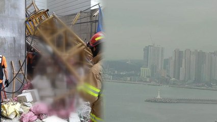 속초 공사장서 승강기 추락...안타까운 사고 현장 / YTN