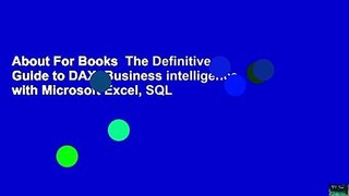 About For Books  The Definitive Guide to DAX: Business intelligence with Microsoft Excel, SQL