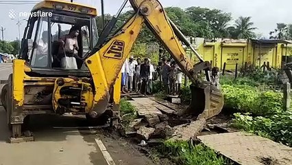 Horse rescued from gutter after hour-long marathon operation in western India