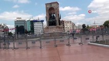 Taksim Cumhuriyet Anıtı bariyerlerle kapatıldı
