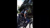 Saint-Héand - La patrouille des gendarmes à VTT électrique