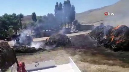 Ağrı’da çıkan yangında 110 ton ot küle döndü