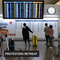 Hong Kong airport protesters retreat, but city in turmoil