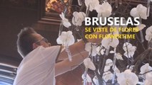 Unas 100.000 flores para revelar el esplendor del Ayuntamiento de Bruselas