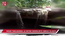 Mısır tarlasında 10 metre derinliğinde obruk oluştu