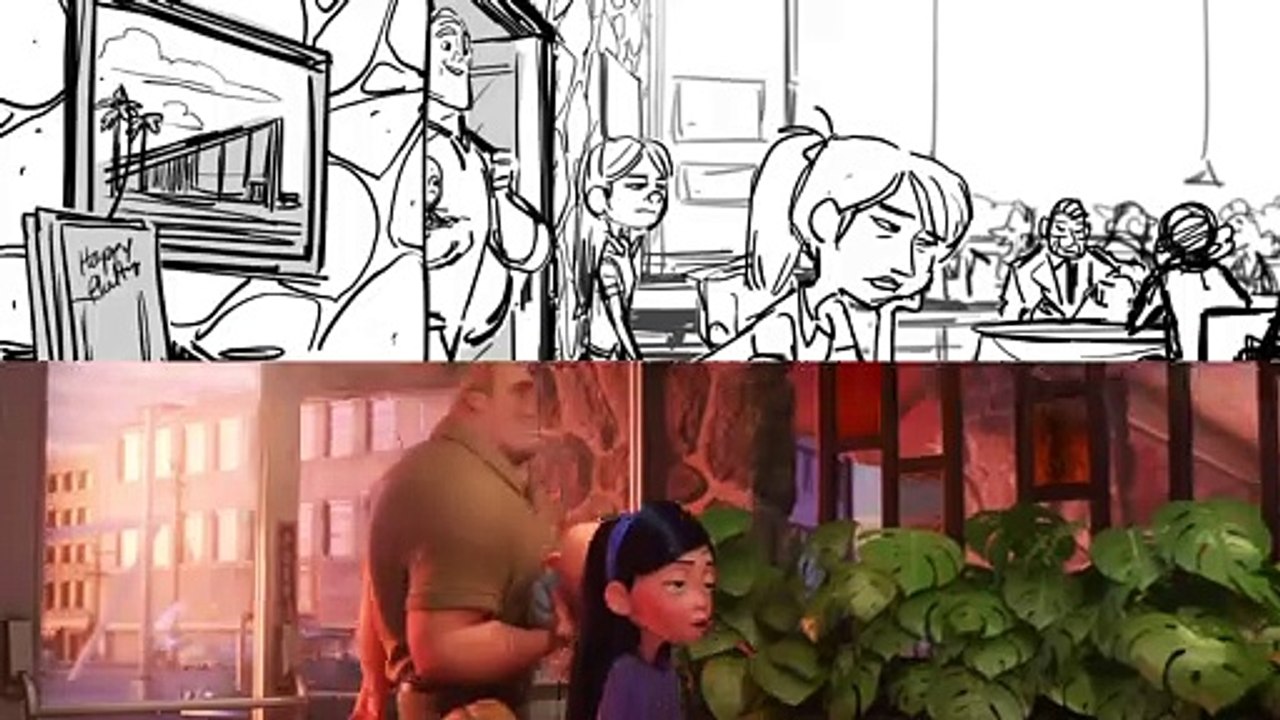 Pixar Side-by-Side - Awkward Parr Family Dinner from Incredibles 2