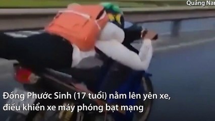 The 17-year-old youth sits on the saddle as if flying on a highway