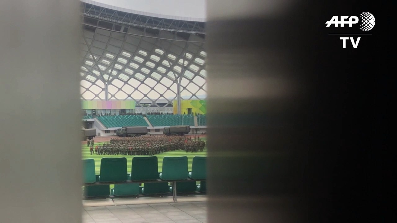 Übung chinesischer Truppen in Shenzhen an der Grenze zu Hongkong