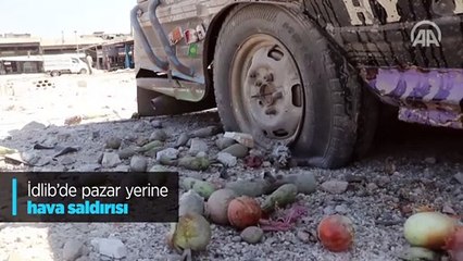 İdlib'de pazar yerine hava saldırısı