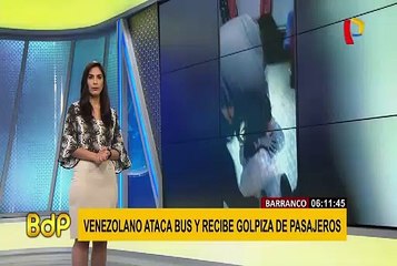 Barranco: pasajeros de bus golpean a sujeto que atacó vehículo a pedradas