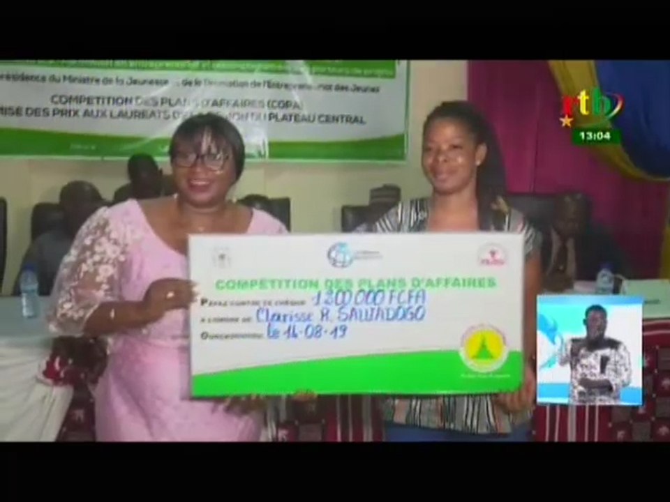 RTB/Remise des prix de la compétition des plans d’affaires aux lauréats de la région du plateau central