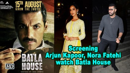 Arjun Kapoor, Nora Fatehi watch Batla House | Screening