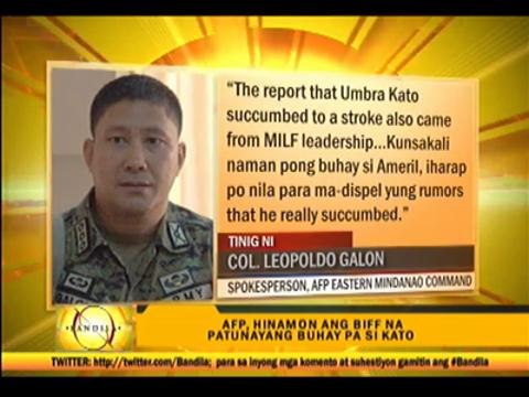 Renegade rebels say Umbra Kato still alive