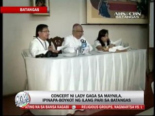 Batangas priest calls for boycott of Gaga concert