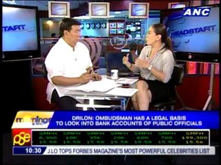 Ombudsman can look into bank accounts - Drilon