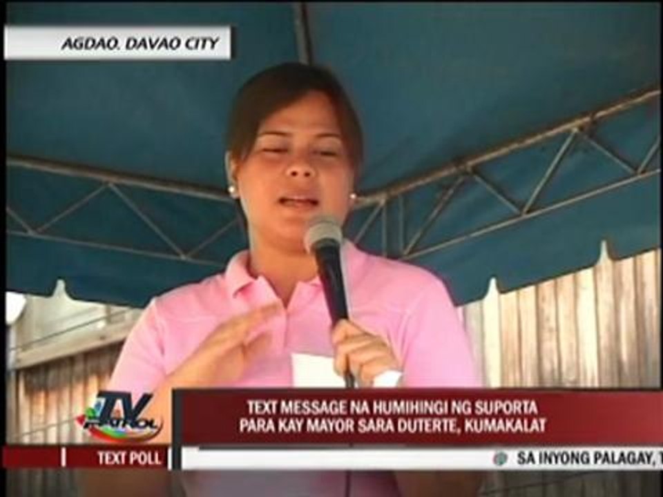 Support for Sara Duterte spreading through text