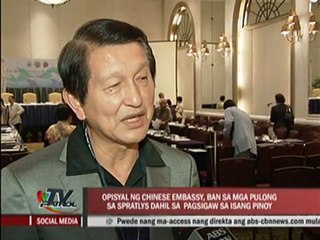 Chinese embassy official banned in Spratlys talks