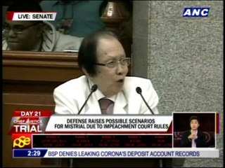 Cuevas raises specter of impeachment 'mistrial'