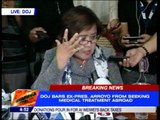 DOJ denies Arroyo request for travel abroad