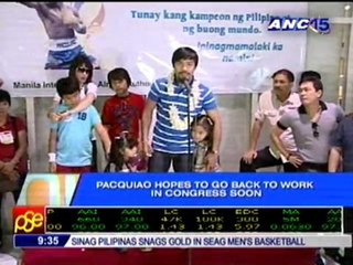 Pacquiao back in PH, addresses critics