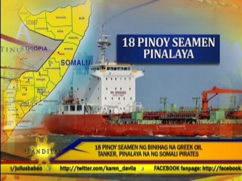 Somali pirates free 18 Pinoy seamen