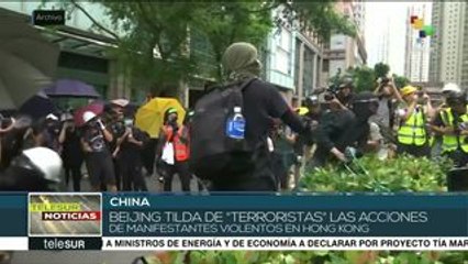 Beijing califica a manifestantes de Hong Kong como terroristas