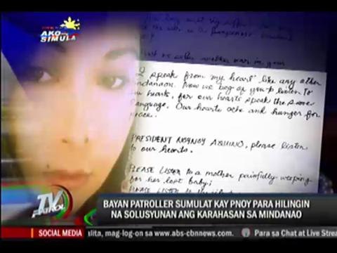 Bayan Patroller asks PNoy to work for peace for Mindanao