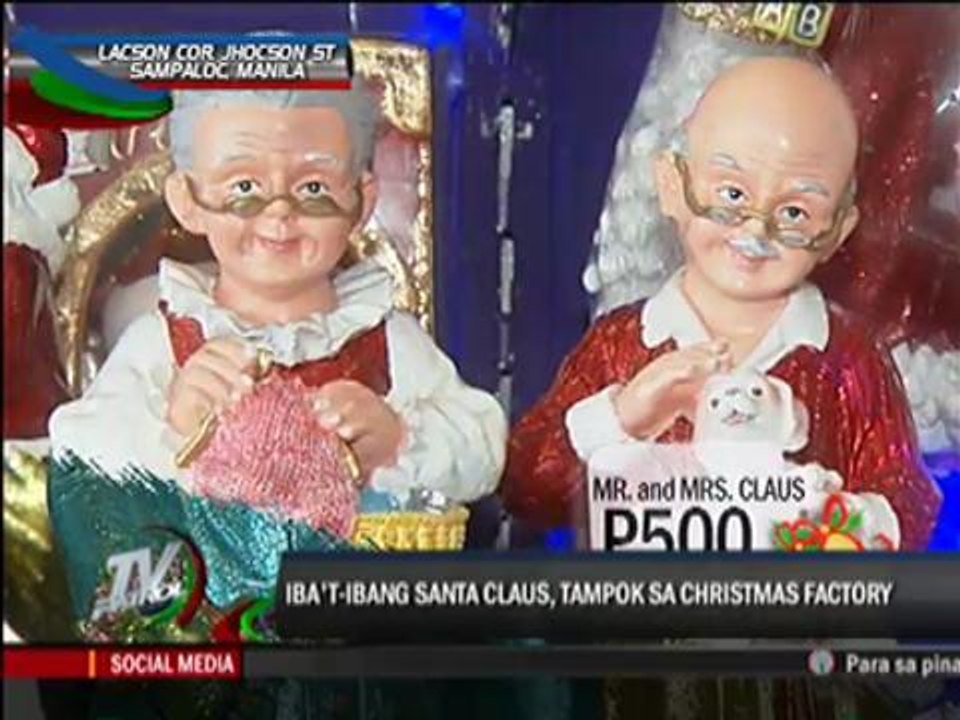 Christmas Factory features different Santas
