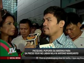 Pacquiao going to US to promote fight vs Margarito