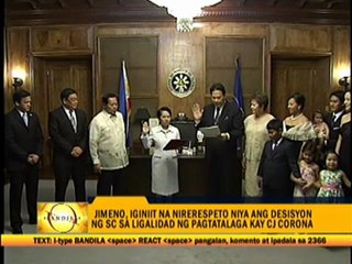 Jimeno admits signing against Corona appointment