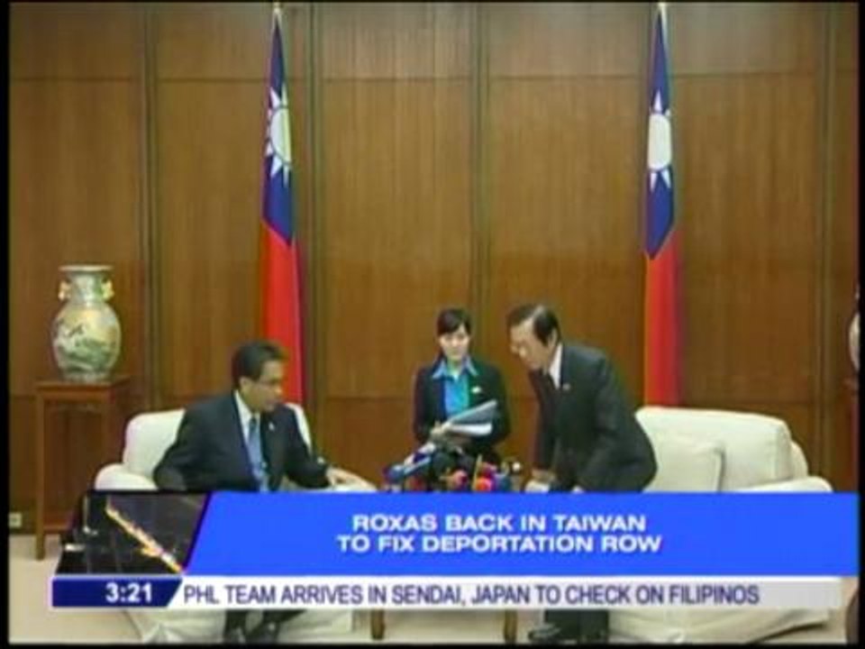 Roxas back in Taiwan to fix deportation row