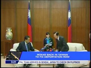 Roxas back in Taiwan to fix deportation row