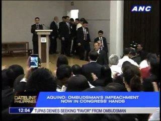 Aquino: Ombudsman's impeachment now up to Congress
