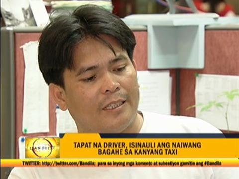 Cab driver returns passenger's left luggage