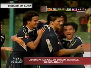 Azkals-Sri Lanka match draw at 1-1