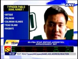 Arraignment set for ex-PBA star Espino