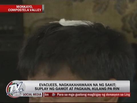 Diseases spreading in evacuation centers