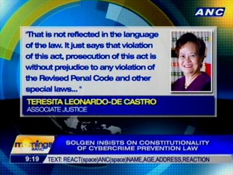 SolGen insists on constitutionality of Cybercrime Prevention Law