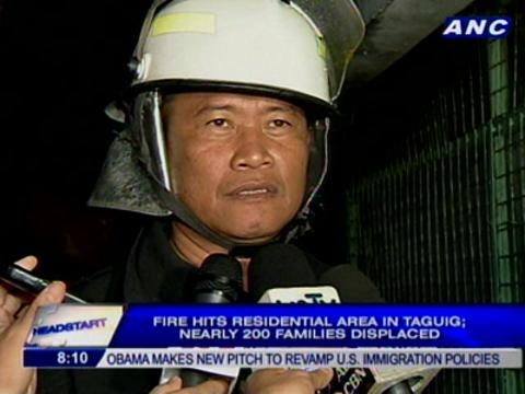 Fire hits residential area in Taguig; nearly 200 families displaced
